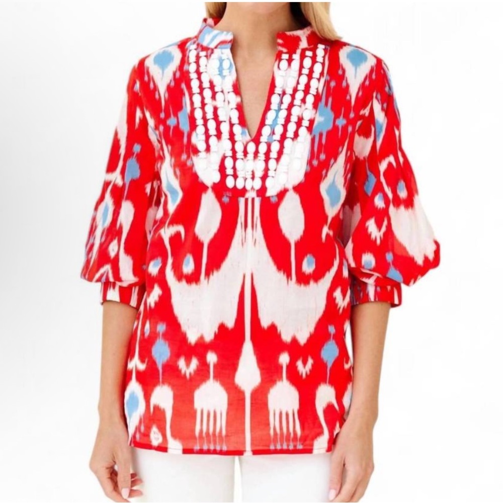 Sheridan French Red and White Women's Top